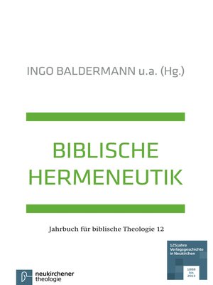 cover image of Biblische Hermeneutik